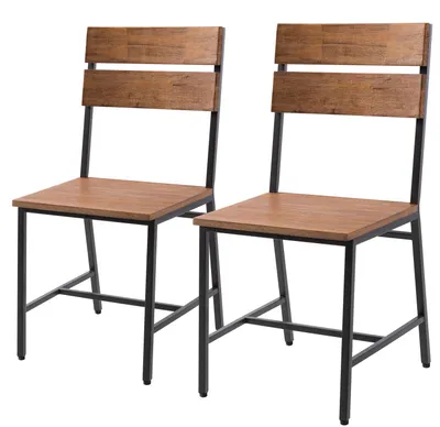 Produktbild von home24 Esszimmerstuhl - 2er-Set - Akazie Massiv / Metall - Akazie - Schwarz