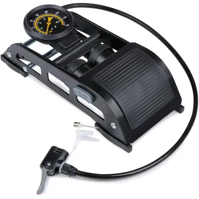 Image de Pompe à air double avec manomètre – Pompe à air pour voiture, vélo et moto