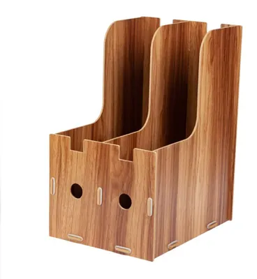 Schreibtisch-Organizer aus Holz, 3 Ebenen, natur