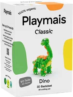 Produktbild von PlayMais Bastel Kreativität Bastelset Classic 90 Dino ab 3 Jahren 160951