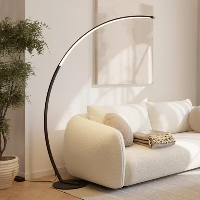 Produktbild von LUMIÈRE Design Bogenlampe 'Mavea' LED dimmbar Stehleuchte Schlafzimmer Schwarz