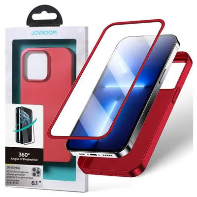 Zdjęcie produktu dla Joyroom 360 Full Case Etui Pokrowiec Do Iphone 13 Obudowa Na Tył I Przód + Szkło Hartowane Czerwony (Jr-Bp927 Red)
