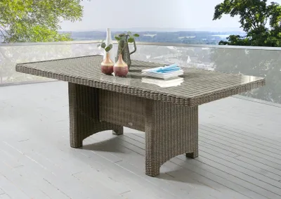 Produktbild von Destiny Gartentisch Luna Vintage Braun  Tisch Polyrattan  Geflechttisch 200 x 100 Esstisch