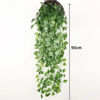 Produktbild von Künstliche Efeu-Girlande 90cm Hängedeko Kunstpflanze Rebe Blattranke Hochzeit Party Raumdekor - Modell: k