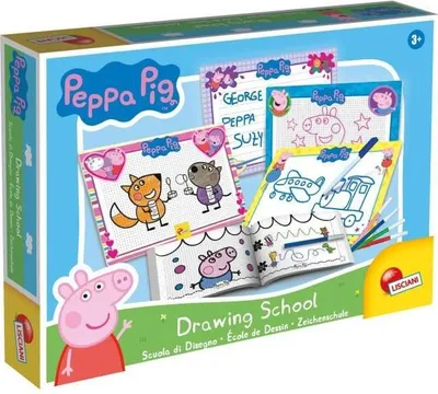 Produktbild von Malschule , Peppa Pig Zeichenschule, Zeichenlernset, 4 Abwischbare Tafeln, Malbuch, Ab 3 Jahren