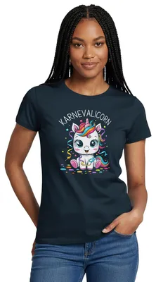 Produktbild von Spreadshirt Karnevalicorn | Einhorn Karneval Party Frauen T-Shirt, M, Navy