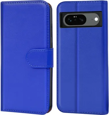 Produktbild von Conie Klapp Tasche für Google Pixel 8 Kartenfach Rundumschutz Hülle in Blau