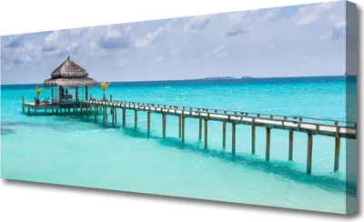 Produktbild von Tulup Leinwand-Bilder 125x50 Wandbild Canvas Kunstdruck Meer Brücke Architektur