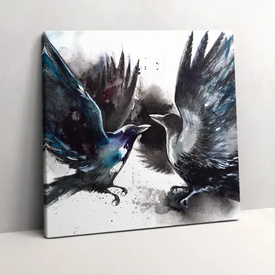Produktbild von Painted birds – Leinwandbild Wandbild – 60x60 cm – Leinwandbilder – Wandbilder – Schlafzimmer – Flur