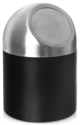 Obrázek produktu pro Kbelík do koupelny – odpadkový koš – 1,2 litru – nerezová ocel – černý