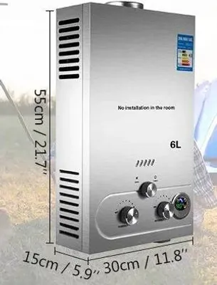 Obrázek produktu pro Ohřívač vody, průtokový ohřívač vody, nerezová ocel, 6 L 12KW