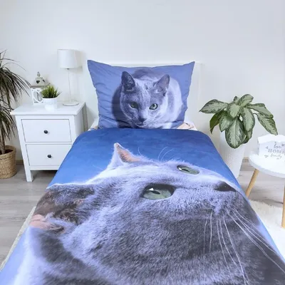 Zdjęcie produktu dla Pościel z nadrukiem fotograficznym Dark Cat 140x200, 70x90 cm