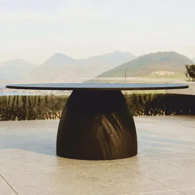 Produktbild von Casa Padrino Luxus Garten Esstisch Matt Braun Ø 200 cm - Luxus Garten Möbel
