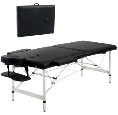 Produktbild von HOMCOM Massageliege 2 Zonen klappbarer Massagetisch mit Kunstleder-Bezug Schwarz