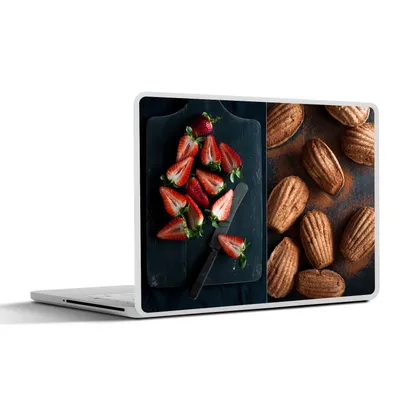 Produktbild von MuchoWow® Laptop Aufkleber Sticker Cover Frankreich - Erdbeere - Gebäck 31x22.5 cm - Laptop-Deko