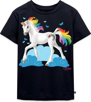 Produktbild von Spreadshirt Schleich Bayala Regenbogeneinhorn Kinder Premium T-Shirt, 98/104 (2 Jahre), Navy