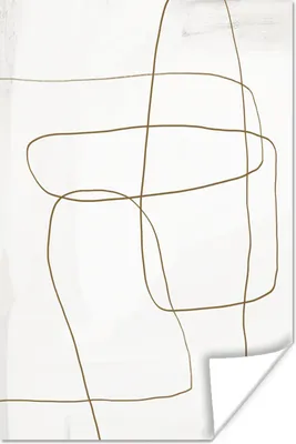 Produktbild von MuchoWow® Poster Braun - Weiß - Minimalismus - Abstrakt 120x180 cm - Kunstposter