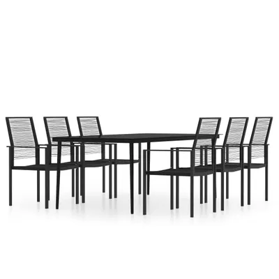 Produktbild von vidaXL 7-tlg. Garten-Essgruppe Schwarz