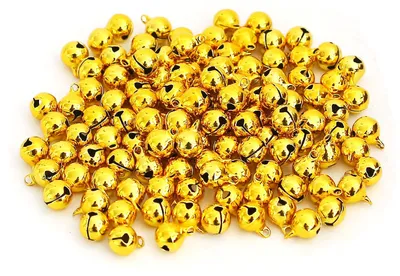 120 goldene Glöckchen, 10 x 15 mm, Metall, Bastelglocken