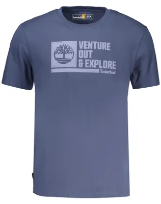 Produktbild von Herren Kurzarm T-Shirt Blau - Regular Fit mit Rundhals und Druck