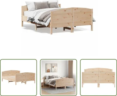 Produktbild von The Living Store Massivholzbett mit Kopfteil 140x200 cm Kiefer