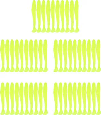 Produktbild von 50 Stück Weichköder, 5cm T-Schwanz, Für Angeln, Gelb, Fischköder Zubehör