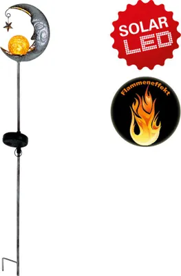 Produktbild von Näve Solar-Gartenleuchte LED Mond 87,5 cm silber