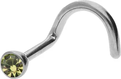 Produktbild von PIERCINGLINE Chirurgenstahl Nasenstecker Spirale KRISTALL