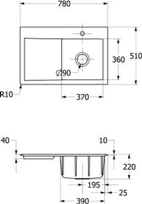 Produktbild von Villeroy & Boch 334700J0 Einbauspüle Subway Style 45 780x510mm