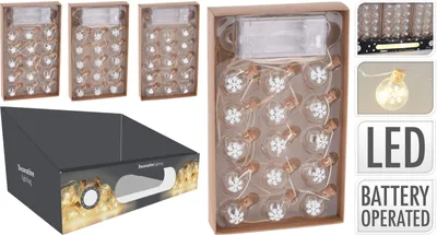 Zdjęcie produktu dla Łańcuch Led 15Led Płatki Śniegu 3 Wzory