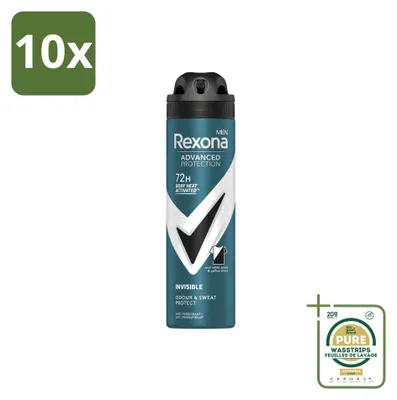 Image de 10 sprays déodorants invisibles Rexona Men Advanced Protection - 150 ml - Pack de 10