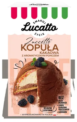 Produktbild von Lucatto Zuccotto-Kakaokuppel mit aromatischem Punsch, 370 g