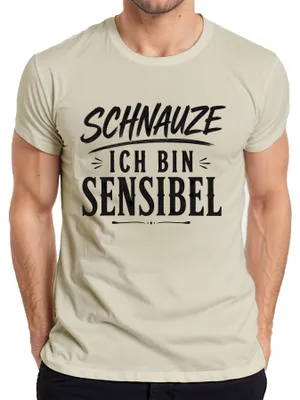 Produktbild von Schnauze Ich Bin Sensibel Lustiger Spruch Statement Sarkasmus Fun Herren T-Shirt, Natur, XL