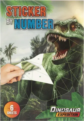 Produktbild von Naklejki po numerach Dinozaury A4, 6 wzorów