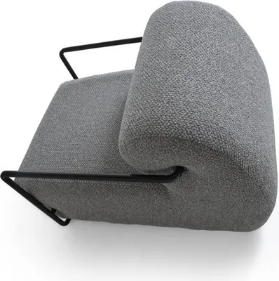 Obrázek produktu pro Šedé designové křeslo Obývací pokoj Čalouněné křeslo Textilní kancelářské křeslo