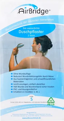 Produktbild von AirBridge Duschpflaster Größe S 12,8 x 18,3 cm, 2 St. Pflaster
