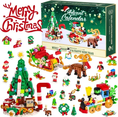 Produktbild von Adventskalender 2025 Bauklötze, Weihnachts-Countdown-Kalender für Kinder Erwachsene Geburtstagsgeschenke für Erwachsene Teens Mädchen ab 8 Jahren