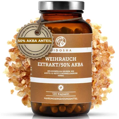 Produktbild von QIDOSHA Weihrauch AKBA Kapseln hochdosiert, 125 mg AKBA je Kapsel, 120 Kapseln