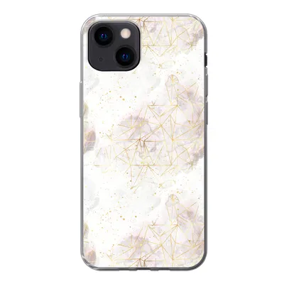Produktbild von MuchoWow® Handyhülle Schutzhülle Hülle für iPhone 13 mini Marmor - Geometrie - Gold Silikon Softcase Handy Hülle - Softcase