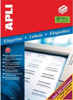 Produktbild von Apli – weiße Etiketten, 210 x 297 mm (B x H), 250 Stück, 1 pro Blatt (2530)