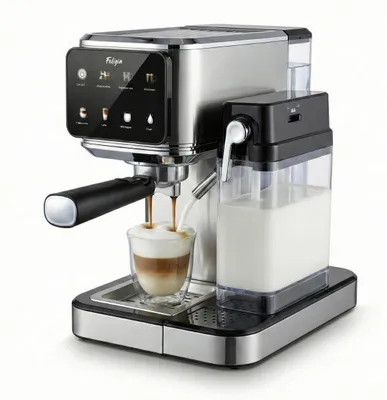 Espressomaschine 20 bar, 1350 W, LED-Display, Thermoblock