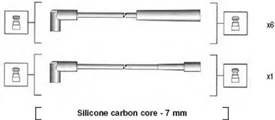 Produktbild von MAGNETI MARELLI 941425020940 Zündkabelsatz Zündleitungssatz für CHRYSLER LE BARON Cabriolet VOYAGER II (ES) LE BARON Coupe LE BARON Stufenheck