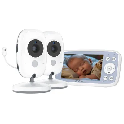 Image de Babyphone avec caméra Baby Monitor 4,0 pouces Batterie 1760 mAh Zoom 3X Capteur de température Vision nocturne IR Interphone Portée de 300 mètres