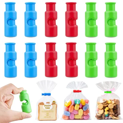 12 Gefrierbeutel-Clips, Verschlussclips für Tüten und Beutel