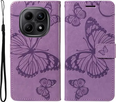 Produktbild von Xiaomi Redmi Note 15 5G / Poco M8 Hülle - Coverup Schmetterlinge Klapphülle - Lila