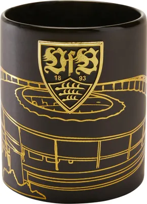 Produktbild von VfB Stuttgart Tasse Metallic Stadion schwarz gold offizieller Lizenzartikel Keramik 0,3 l