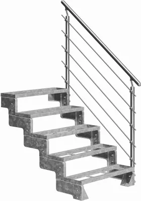 Produktbild von Dolle Außentreppe Gardentop 90-110cm Geschosshöhe mit Einlegerahmen 80cm breit mit Prova-Geländer