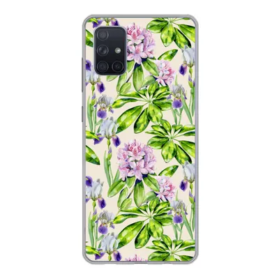 Produktbild von MuchoWow® Handyhülle Schutzhülle Hülle für Samsung Galaxy A71 Hortensie - Blatt - Blüte Silikon Softcase Handy Hülle - Kartenbesitzer