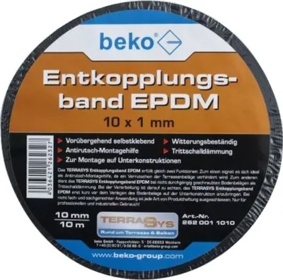 Produktbild von Beko Terrasys Entkopplungsband EPDM, 10mm x 1 mm x 10 m