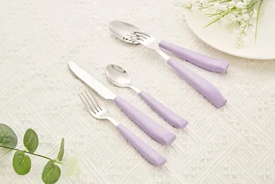 Produktbild von Annova Besteckset - 20-teilig - Edelstahl - Farbige Griffe